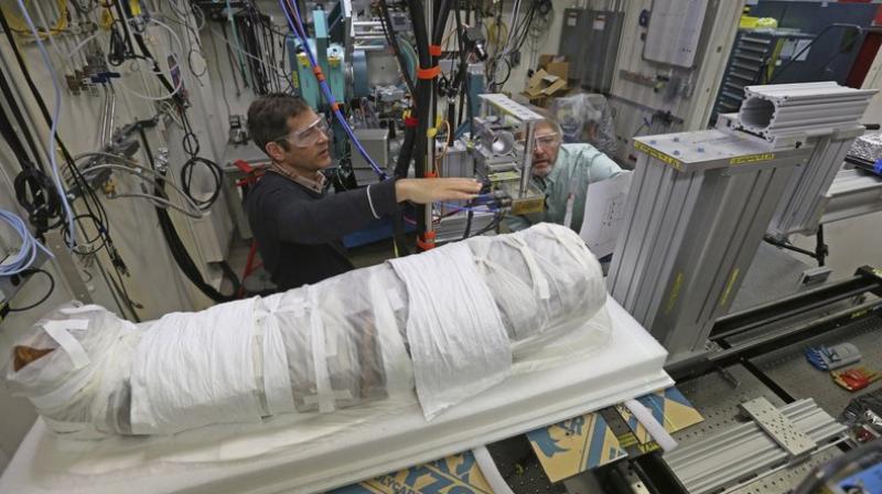 Researchers say the technology allows them to study what’s inside the mummy while leaving the 5-year-old girl’s remains and wrappings intact. (AP Photo) Researchers say the technology allows them to study what’s inside the mummy while leaving the 5-year-old girl’s remains and wrappings intact. (AP Photo)