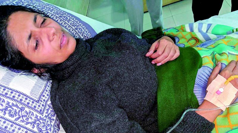 Delhi Commission for Women chief Swati Maliwal hospitalised after she fell unconscious at Lok Nayak Hospital in New Delhi on Saturday. (PTI) Delhi Commission for Women chief Swati Maliwal hospitalised after she fell unconscious at Lok Nayak Hospital in New Delhi on Saturday. (PTI)