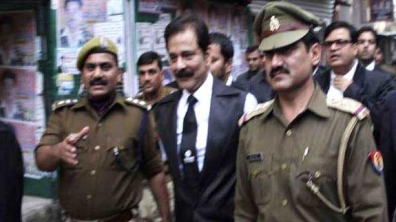 Sahara chief Subrata Roy escorted by police. (Photo: ANI | Twitter) Sahara chief Subrata Roy escorted by police. (Photo: ANI | Twitter)