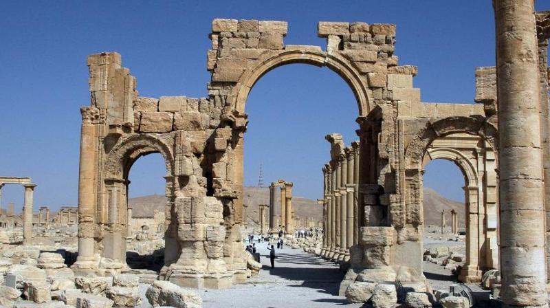 The Arch of Triumph among the Roman ruins of Palmyra, 220 kms northeast of the Syrian capital Damascus, blown up by ISIS extremists. (Photo: AFP) The Arch of Triumph among the Roman ruins of Palmyra, 220 kms northeast of the Syrian capital Damascus, blown up by ISIS extremists. (Photo: AFP)