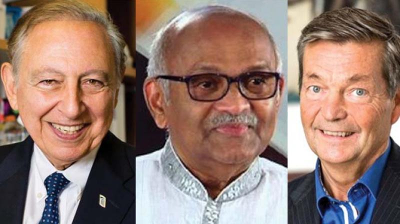 William Hall, Robert Gallo, M. V.Pillai and Christian Brechot William Hall, Robert Gallo, M. V.Pillai and Christian Brechot