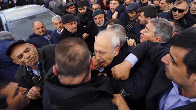 Kilicdaroglu, 70, of the Republican People's Party (CHP) was attacked on Sunday by a mob. (Photo:AP) Kilicdaroglu, 70, of the Republican People's Party (CHP) was attacked on Sunday by a mob. (Photo:AP)