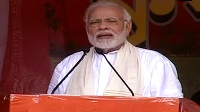 The tent was erected next to the main entrance of the rally venue to shelter people from the rain and the incident happened when PM Modi was mid-way through his speech. (Photo: File/ANI) The tent was erected next to the main entrance of the rally venue to shelter people from the rain and the incident happened when PM Modi was mid-way through his speech. (Photo: File/ANI)