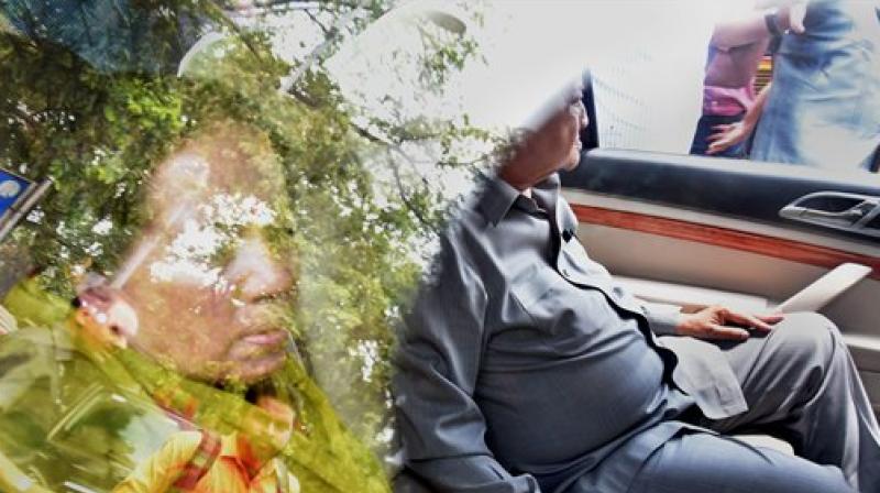 Himachal Pradesh Chief Minister Virbhadra Singh leaves with wife Pratibha Singh after appearing in connection with disproportionate assets case at Patiala House Court, in New Delhi on Monday. (Photo: PTI) Himachal Pradesh Chief Minister Virbhadra Singh leaves with wife Pratibha Singh after appearing in connection with disproportionate assets case at Patiala House Court, in New Delhi on Monday. (Photo: PTI)
