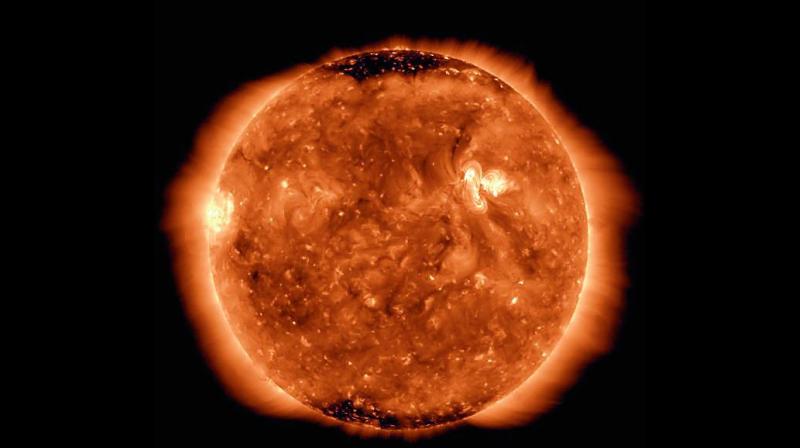 The sun follows roughly an 11-year cycle. The sun follows roughly an 11-year cycle.