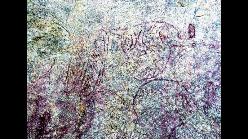 Pre-historic rock painting found at Hastalpur Pre-historic rock painting found at Hastalpur