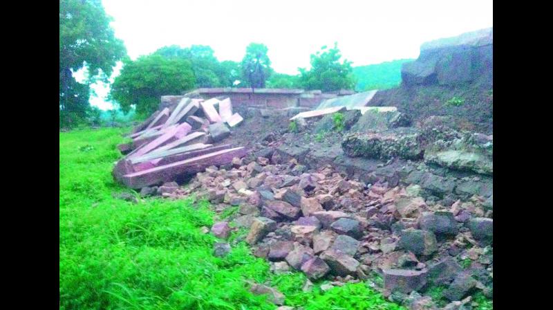 Compound wall collapsed due to heavy rains at Ramappa temple in Warangal (Photo: DC/ Representational Image) Compound wall collapsed due to heavy rains at Ramappa temple in Warangal (Photo: DC/ Representational Image)