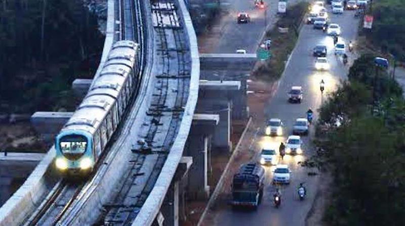 The metro authorities are also planning to complete construction of the 90-metre long balanced cantilever concrete span diagonally over the railway lines at the South station by December. The metro authorities are also planning to complete construction of the 90-metre long balanced cantilever concrete span diagonally over the railway lines at the South station by December.