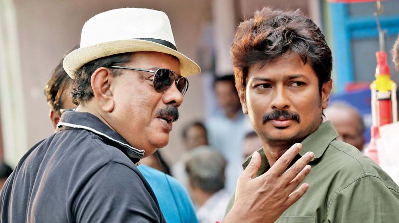 Priyadarshan and Udhayanidhi on the sets Priyadarshan and Udhayanidhi on the sets