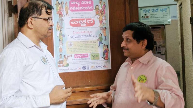 Vasudeva Sharma and G. Nagasimha Rao discuss the steps that need to be taken by the authorities to prevent the act of child marriage in the country Vasudeva Sharma and G. Nagasimha Rao discuss the steps that need to be taken by the authorities to prevent the act of child marriage in the country