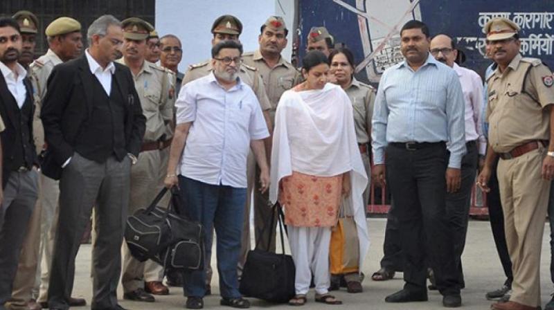 The couple were acquitted by the Allahabad High Court on October 12 after they were convicted in 2013 by a lower court for the murder of their daughter Aarushi and domestic help Hemraj. (Photo: PTI/File) The couple were acquitted by the Allahabad High Court on October 12 after they were convicted in 2013 by a lower court for the murder of their daughter Aarushi and domestic help Hemraj. (Photo: PTI/File)