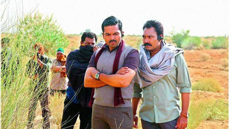 Narra Srinivas with Karthi in Khakee Narra Srinivas with Karthi in Khakee