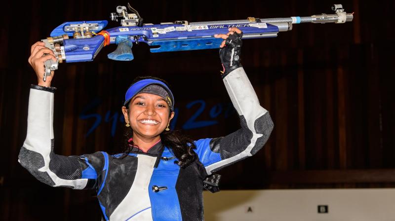 The 18-year-old Elavenil, competing in her second World Cup and first final, shot 249.8 in the women's final to claim the top individual honours. Her 631.4 in the qualification was a new world record. (Photo: Twitter / ISSF) The 18-year-old Elavenil, competing in her second World Cup and first final, shot 249.8 in the women's final to claim the top individual honours. Her 631.4 in the qualification was a new world record. (Photo: Twitter / ISSF)