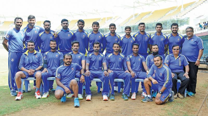 Karnataka, winners of the south zone inter-state T20 tournament. Karnataka, winners of the south zone inter-state T20 tournament.