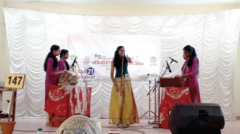 A scene from Kathaprasangam (HSS) venue at Government Muhammadans HS on Saturday A scene from Kathaprasangam (HSS) venue at Government Muhammadans HS on Saturday
