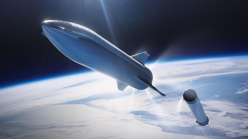 The prototype, dubbed Starhopper, slowly rose about 500 feet (152m) off its launch pad in Brownsville, Texas, and propelled itself some 650 feet (198m) eastward onto an adjacent landing platform. The prototype, dubbed Starhopper, slowly rose about 500 feet (152m) off its launch pad in Brownsville, Texas, and propelled itself some 650 feet (198m) eastward onto an adjacent landing platform.