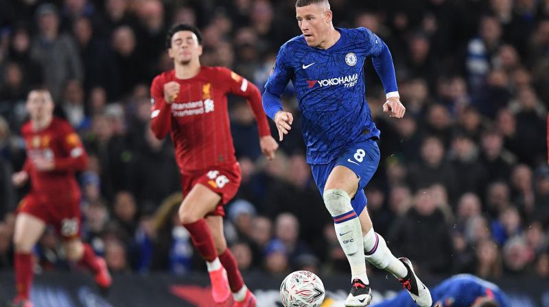 Chelea's Ross Barkley begins his run which culminates in a goal against Liverpool in FA Cup at Stamford Bridge, London, on Tuesday. AFP Photo Chelea's Ross Barkley begins his run which culminates in a goal against Liverpool in FA Cup at Stamford Bridge, London, on Tuesday. AFP Photo