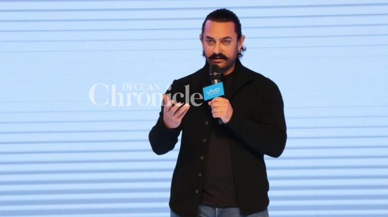 Aamir Khan at a mobile brand event in Mumbai on Thursday. (Photo: Viral Bhayani) Aamir Khan at a mobile brand event in Mumbai on Thursday. (Photo: Viral Bhayani)