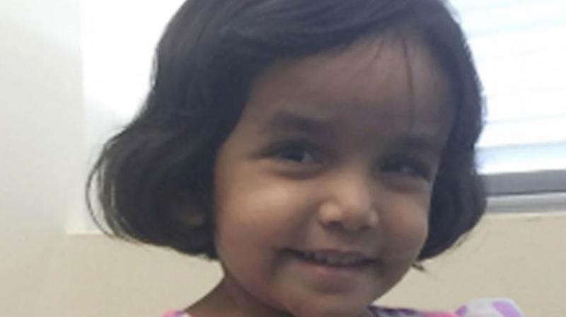 Police in Richardson are yet to find a clue as to what happened to Sherin Mathews.(Representational Image| Photo:AFP) Police in Richardson are yet to find a clue as to what happened to Sherin Mathews.(Representational Image| Photo:AFP)
