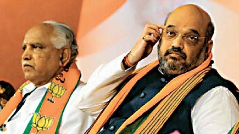B.S. Yeddyurappa and Amit Shah in a file photo B.S. Yeddyurappa and Amit Shah in a file photo
