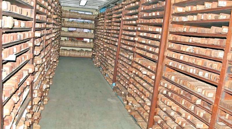 A section of the the room housing the rare manuscripts. A section of the the room housing the rare manuscripts.