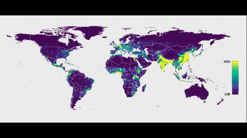 Map shows emerging hotspots of zoonotic diseases spread from wildlife, from the State of the Worlds Forests 2022 report. (By Arrangement)