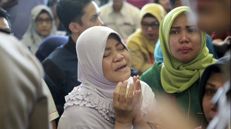 Distraught relatives of those on board arrived at the airport in Jakarta and Pangkal Pinang. (Photo: AP) Distraught relatives of those on board arrived at the airport in Jakarta and Pangkal Pinang. (Photo: AP)