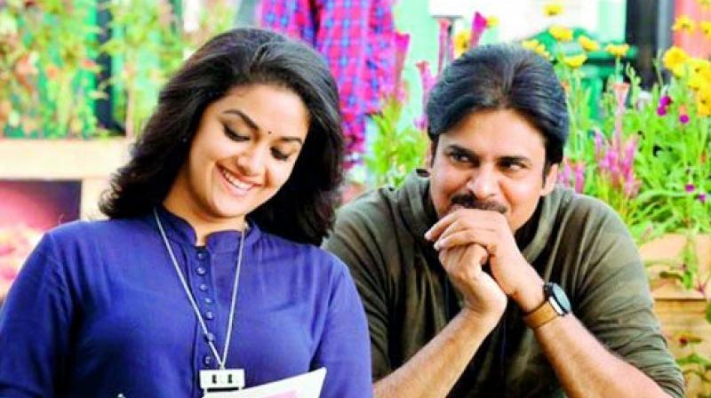 A still from Pawan Kalyan and Keerthy Suresh’s upcoming movie A still from Pawan Kalyan and Keerthy Suresh’s upcoming movie