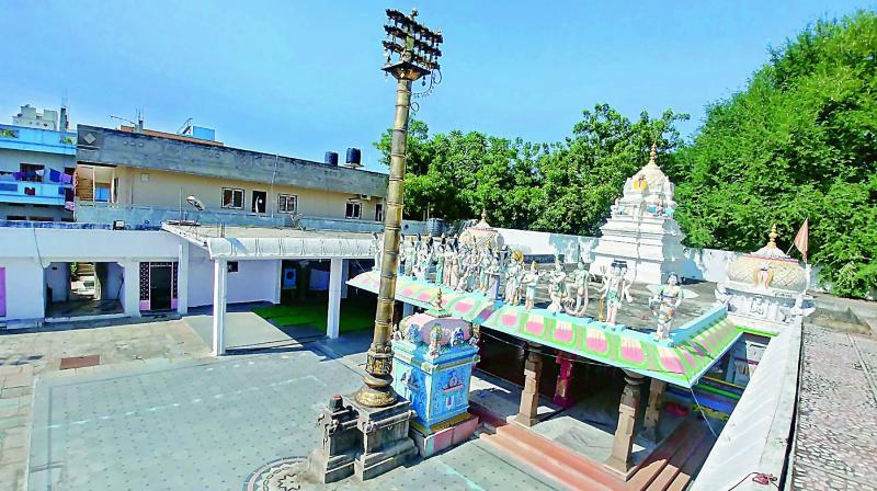 A bird’s-eye view of the temple. A bird’s-eye view of the temple.