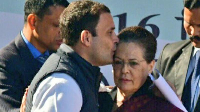 Rahul Gandhi ended his speech saying, 'Thanks mother Sonia Gandhi for being a guiding force.' (Photo: Twitter | @HasibaAmin) Rahul Gandhi ended his speech saying, 'Thanks mother Sonia Gandhi for being a guiding force.' (Photo: Twitter | @HasibaAmin)