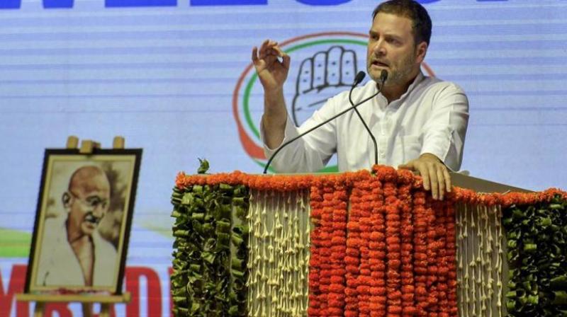 Congress president Rahul Gandhi addresses the national convention of Other Backward Classes (OBC) department of AICC, at Talkatora Stadium in New Delhi on Monday. (Photo: PTI) Congress president Rahul Gandhi addresses the national convention of Other Backward Classes (OBC) department of AICC, at Talkatora Stadium in New Delhi on Monday. (Photo: PTI)