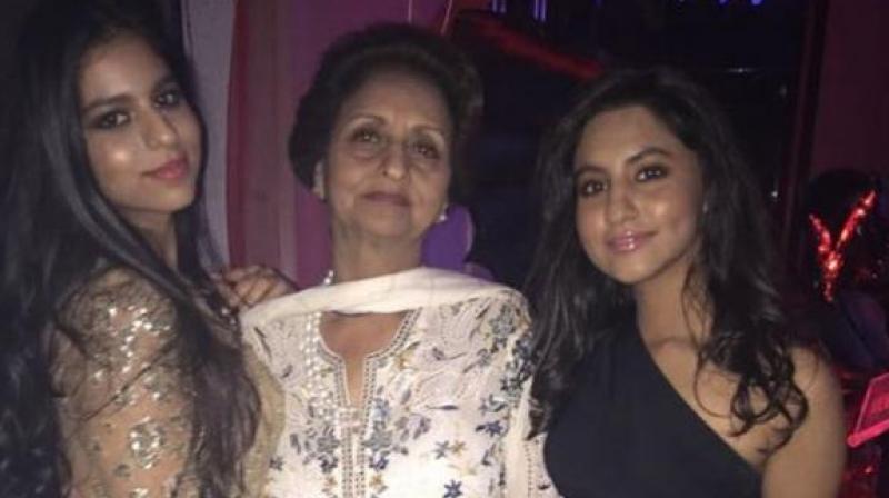 Suhana Khan with her granny. (Courtesy: Instagram/Gauri Khan) Suhana Khan with her granny. (Courtesy: Instagram/Gauri Khan)