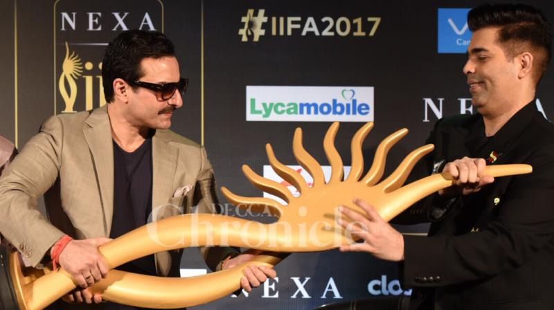 Saif Ali Khan and Karan Johar. (Photo: Viral Bhayani) Saif Ali Khan and Karan Johar. (Photo: Viral Bhayani)