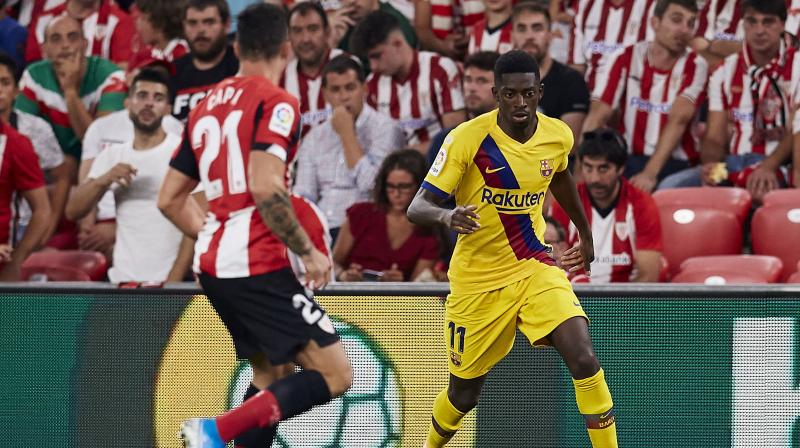 If Ousmane Dembele is out for that long, he could miss five matches in La Liga as well as France's Euro 2020 qualifiers against Albania on September 7 and Andorra on September 20. He suffered a similar problem in May at the end of an injury-ravaged first season in Barcelona. (Photo:AP) If Ousmane Dembele is out for that long, he could miss five matches in La Liga as well as France's Euro 2020 qualifiers against Albania on September 7 and Andorra on September 20. He suffered a similar problem in May at the end of an injury-ravaged first season in Barcelona. (Photo:AP)