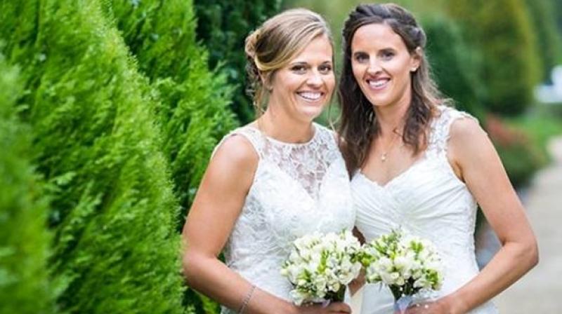 Amy Satterthwaite is expecting her first child with wife Lea Tahuhu. (Photo: Instagram) Amy Satterthwaite is expecting her first child with wife Lea Tahuhu. (Photo: Instagram)