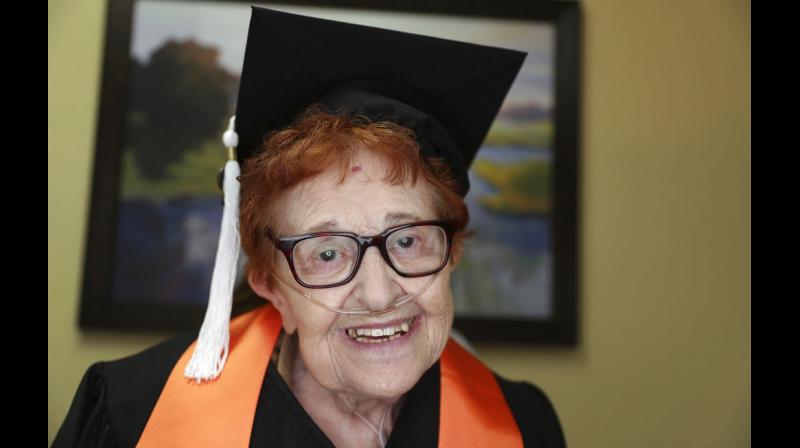 Fein, now 84, went back to school and will accomplish a long-held goal this week when she graduates from the University of Texas at Dallas with a bachelor's degree. Fein, now 84, went back to school and will accomplish a long-held goal this week when she graduates from the University of Texas at Dallas with a bachelor's degree.