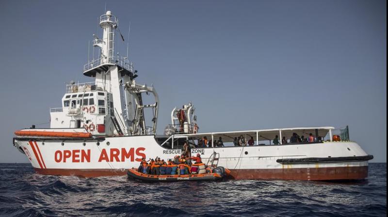 The Open Arms and its companion ship, the Astral, will likely need four days to reach Barcelona, said the Astral’s captain, Riccardo Gatti. (Photo: AP) The Open Arms and its companion ship, the Astral, will likely need four days to reach Barcelona, said the Astral’s captain, Riccardo Gatti. (Photo: AP)