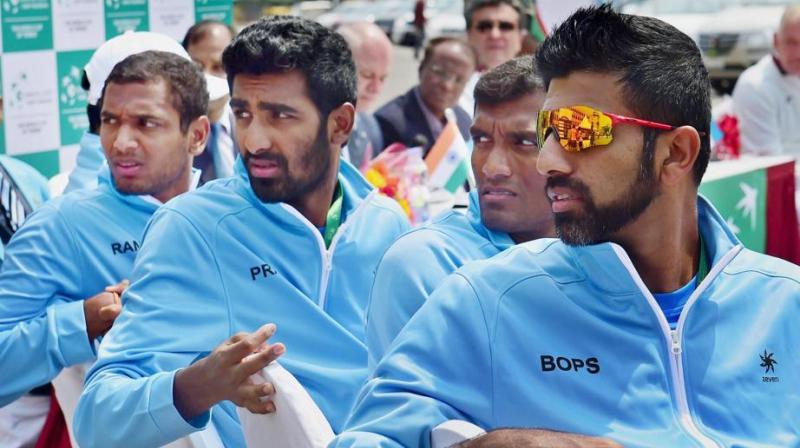 India have qualified for the playoff after beating Uzbekistan 4-1 in a home tie. (Photo: PTI) India have qualified for the playoff after beating Uzbekistan 4-1 in a home tie. (Photo: PTI)