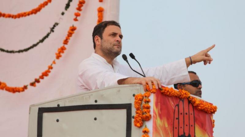 Addressing a gathering at Himachal Pradesh Congress vice president Rahul Gandhi said, 'The government implemented the GST in haste with the highest tax slab of 28 per cent and a very complicated procedure of filing returns which has ruined businesses.' (Photo: Twitter | @INCIndia) Addressing a gathering at Himachal Pradesh Congress vice president Rahul Gandhi said, 'The government implemented the GST in haste with the highest tax slab of 28 per cent and a very complicated procedure of filing returns which has ruined businesses.' (Photo: Twitter | @INCIndia)