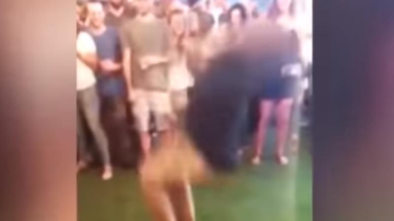 Unfortunately, the move was less of a crowd-pleaser than intended when his gun fell out of his trousers. (Photo: Twitter/RyanHaarer) Unfortunately, the move was less of a crowd-pleaser than intended when his gun fell out of his trousers. (Photo: Twitter/RyanHaarer)