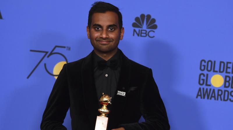 Aziz Ansari with his Golden Globes trophy. (Photo: AP) Aziz Ansari with his Golden Globes trophy. (Photo: AP)