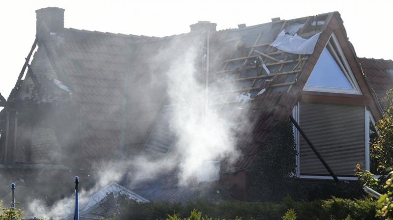 Around 70 firefighters were able to put out the blaze that followed the explosion. (Photo: AP) Around 70 firefighters were able to put out the blaze that followed the explosion. (Photo: AP)