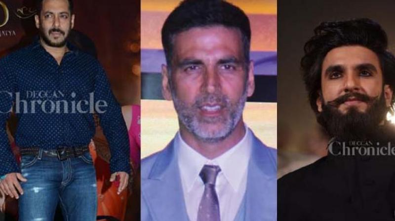 Salman Khan, Akshay Kumar and Ranveer Singh Salman Khan, Akshay Kumar and Ranveer Singh