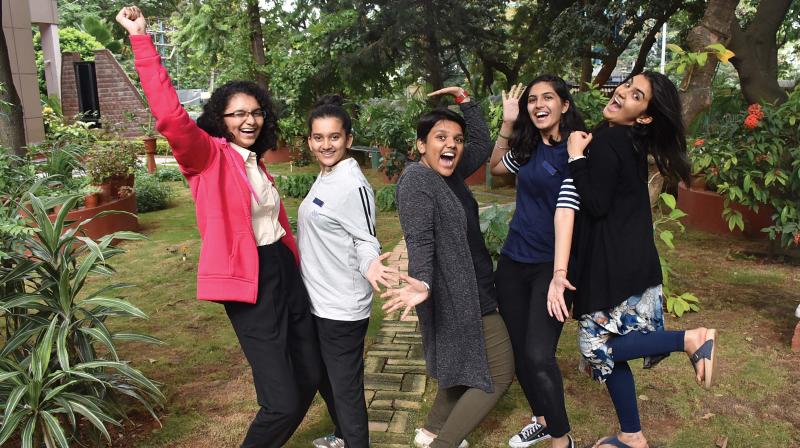(Left to Right) Praneetha Shivprasad, Sonali Pai, Vibha Manyatha, Priyanka Tekwani and Khushi from MCC (Left to Right) Praneetha Shivprasad, Sonali Pai, Vibha Manyatha, Priyanka Tekwani and Khushi from MCC