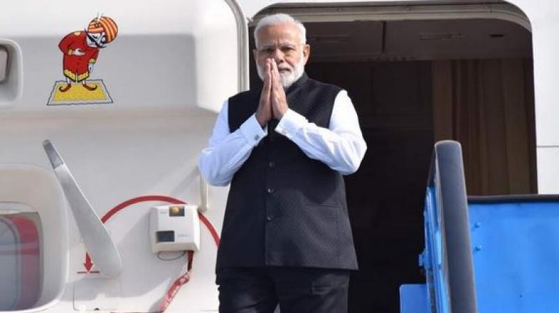 Prime Minister Narendra Modi arrives at Schiphol Airport to begin the last leg of his 3-nation tour. (Photo: AP) Prime Minister Narendra Modi arrives at Schiphol Airport to begin the last leg of his 3-nation tour. (Photo: AP)