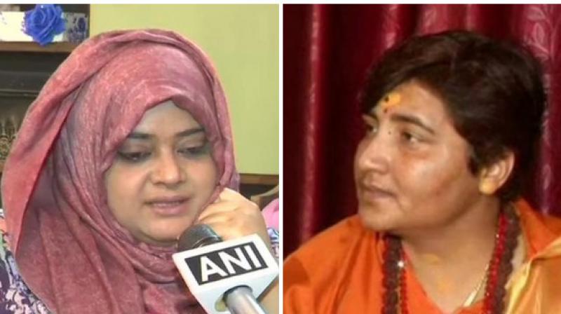 Fatima Siddique said that she would campaign for Malegaon blast accused and her party candidate from Bhopal Sadhvi Pragya if she apologizes to Muslims for her remarks. (Photo: ANI) Fatima Siddique said that she would campaign for Malegaon blast accused and her party candidate from Bhopal Sadhvi Pragya if she apologizes to Muslims for her remarks. (Photo: ANI)