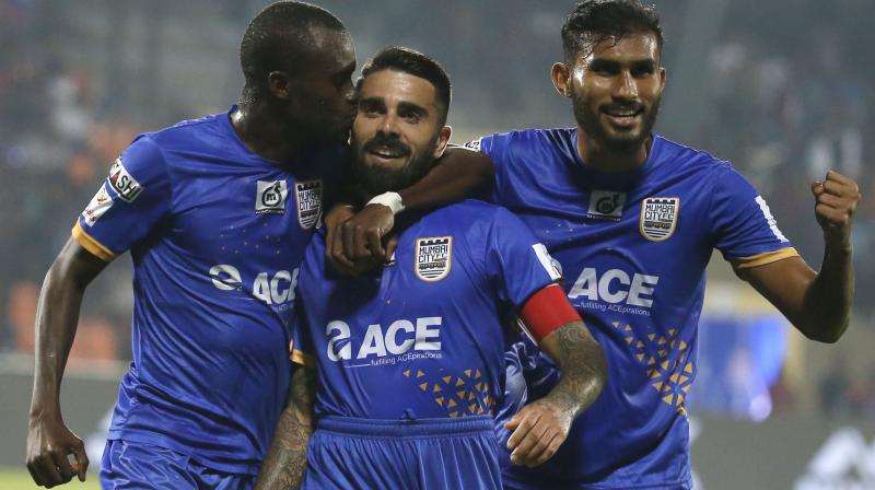 This was the first time tailsmanic Sunil Chhetri was playing after being conferred with coveted Padma Shri award, but it was Machado, who, instead stole the limelight at the Mumbai Football Arena. (Photo: AP) This was the first time tailsmanic Sunil Chhetri was playing after being conferred with coveted Padma Shri award, but it was Machado, who, instead stole the limelight at the Mumbai Football Arena. (Photo: AP)