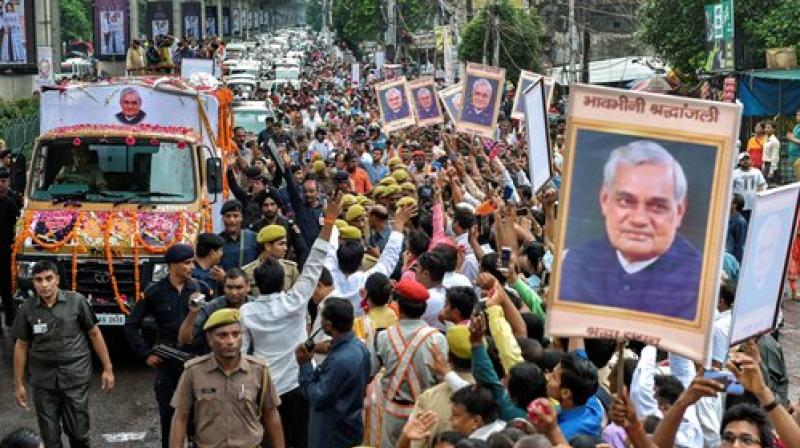 Former Prime Minister of India Atal Bihari Vajpayee, 93, died in Delhi on August 16. (Representational Image | PTI) Former Prime Minister of India Atal Bihari Vajpayee, 93, died in Delhi on August 16. (Representational Image | PTI)