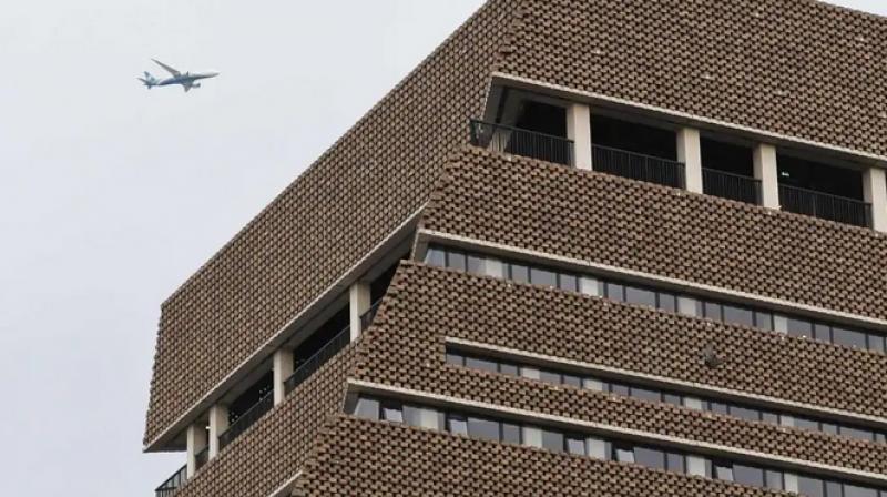 The boy fell from there onto a fifth floor roof and was airlifted to hospital by helicopter. (Photo: AFP) The boy fell from there onto a fifth floor roof and was airlifted to hospital by helicopter. (Photo: AFP)