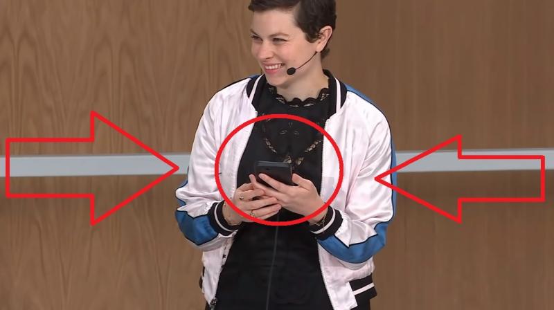 If you look closely, she used a phone that was loaded with the next-gen Google Assistant, but the phone was in a case. It was not the Google Pixel 3 series smartphone, but could be the next Pixel, the 4, which was masked from public view. If you look closely, she used a phone that was loaded with the next-gen Google Assistant, but the phone was in a case. It was not the Google Pixel 3 series smartphone, but could be the next Pixel, the 4, which was masked from public view.